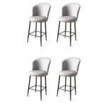 Casa si Gradina - Mobilier - Scaune si fotolii - Scaune - Set scaune de bar, Hanah Home, metal, piele ecologica, gri, negru, 46x40x107 cm, 4 bucati - Infinity.ro
