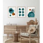 Casa si Gradina - Decoratiuni - Tablouri - Tablou decorativ cu rama, Wallxpert, mdf si lemn masiv, multicolor, 70x50 cm, set 3 piese, 693BSE1177 - Infinity.ro