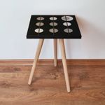 Casa si Gradina - Mobilier - Mese si birouri - Mese living - Masuta laterala, Hanah Home, mdf, negru bej alb, 35x35x42 cm - Infinity.ro