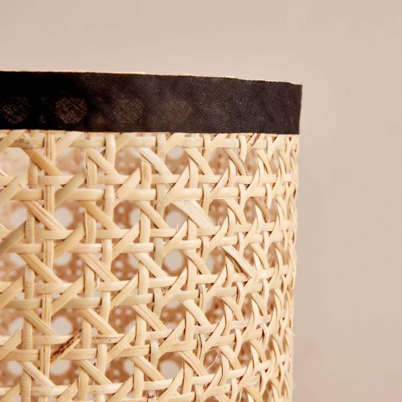 Casa si Gradina - Corpuri si surse de iluminat - Veioze si lampi - Veioze - Veioza, Opviq, textil, crem negru, baza lemn, 15x24x30 cm - Infinity.ro
