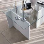 Casa si Gradina - Mobilier - Mese si birouri - Masute de cafea - Masuta de cafea, Hanah Home, sticla securizata, alb, 105x65x40 cm - Infinity.ro