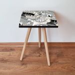 Casa si Gradina - Mobilier - Mese si birouri - Mese living - Masuta laterala, Hanah Home, mdf, alb/gri/negru, 35x35x42 cm - Infinity.ro