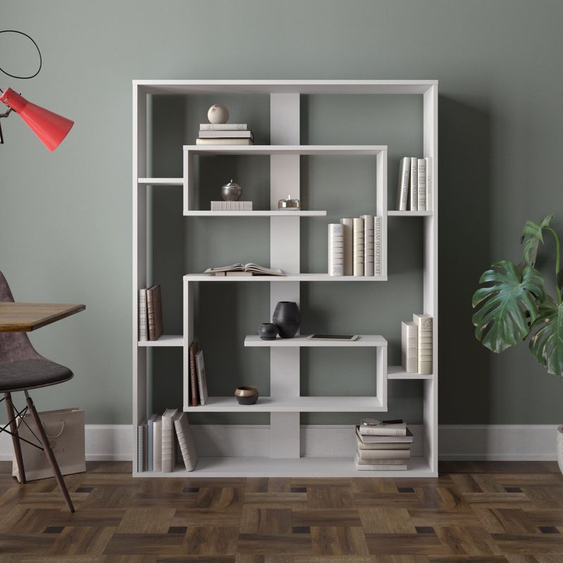 Casa si Gradina - Mobilier - Biblioteci si rafturi - Biblioteci - Biblioteca, Hanah Home, pal melaminat, alb, 120x22x156 cm - Infinity.ro