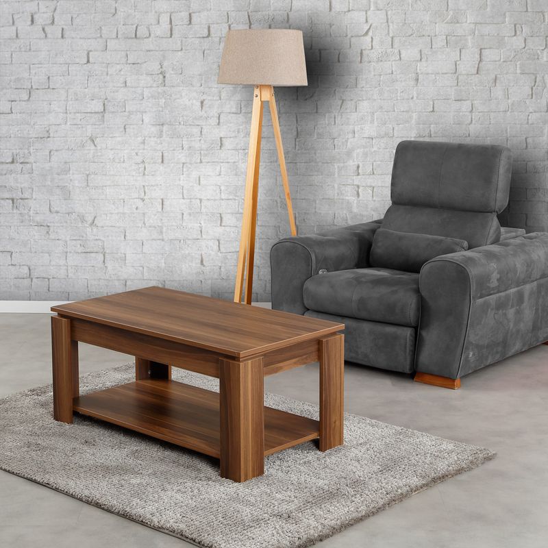 Casa si Gradina - Mobilier - Mese si birouri - Masute de cafea - Masuta de cafea, Hanah Home, pal melaminat, nuc, 104x56x47 cm - Infinity.ro