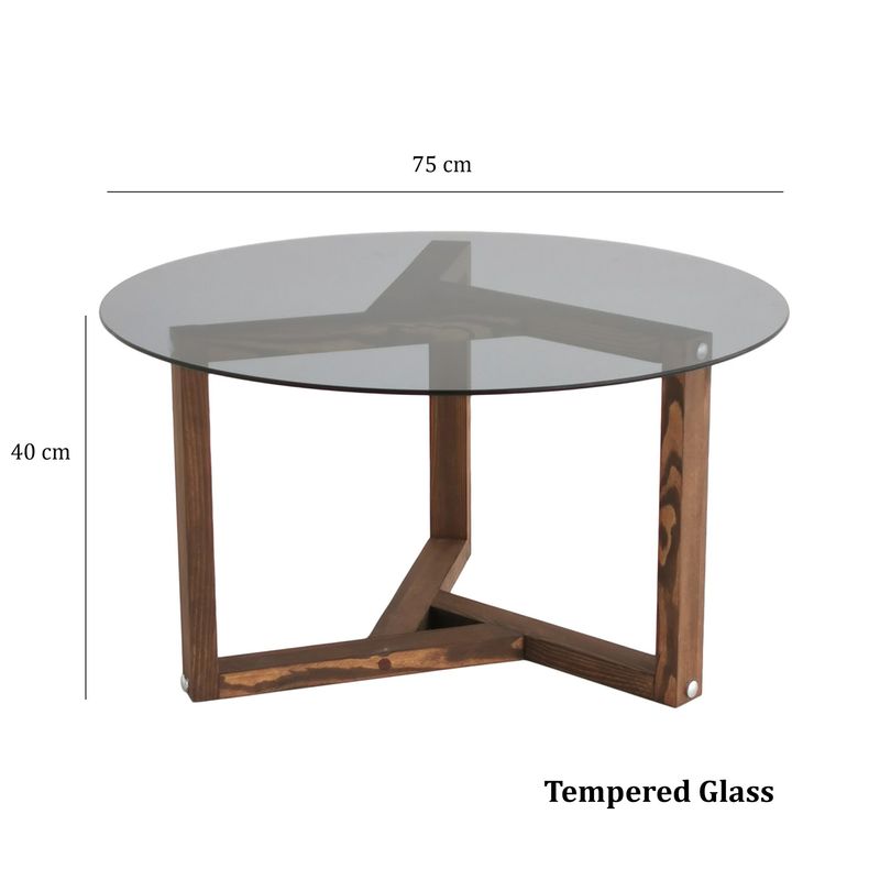 Casa si Gradina - Mobilier - Mese si birouri - Masute de cafea - Masuta de cafea, Hanah Home, sticla securizata, fumuriu, 75x75x40 cm - Infinity.ro