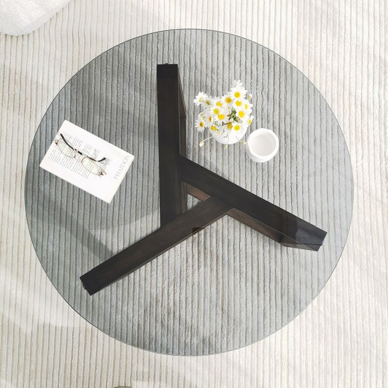 Casa si Gradina - Mobilier - Mese si birouri - Masute de cafea - Masuta de cafea, Hanah Home, sticla securizata, fumuriu, 75x75x40 cm - Infinity.ro