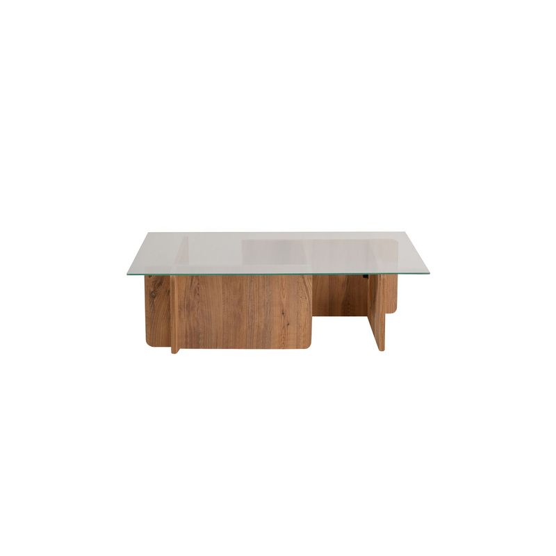 Casa si Gradina - Mobilier - Mese si birouri - Masute de cafea - Masuta de cafea, Hanah Home, sticla calita si pal melaminat, pin atlantic, 105x65x30 cm - Infinity.ro