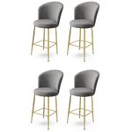 Casa si Gradina - Mobilier - Scaune si fotolii - Scaune - Set scaune de bar, Hanah Home, metal, gri auriu, 46x40x107 cm, 4 bucati - Infinity.ro