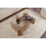 Casa si Gradina - Mobilier - Mese si birouri - Masute de cafea - Masuta de cafea, Hanah Home, sticla calita si pal melaminat, pin atlantic, 105x65x30 cm - Infinity.ro