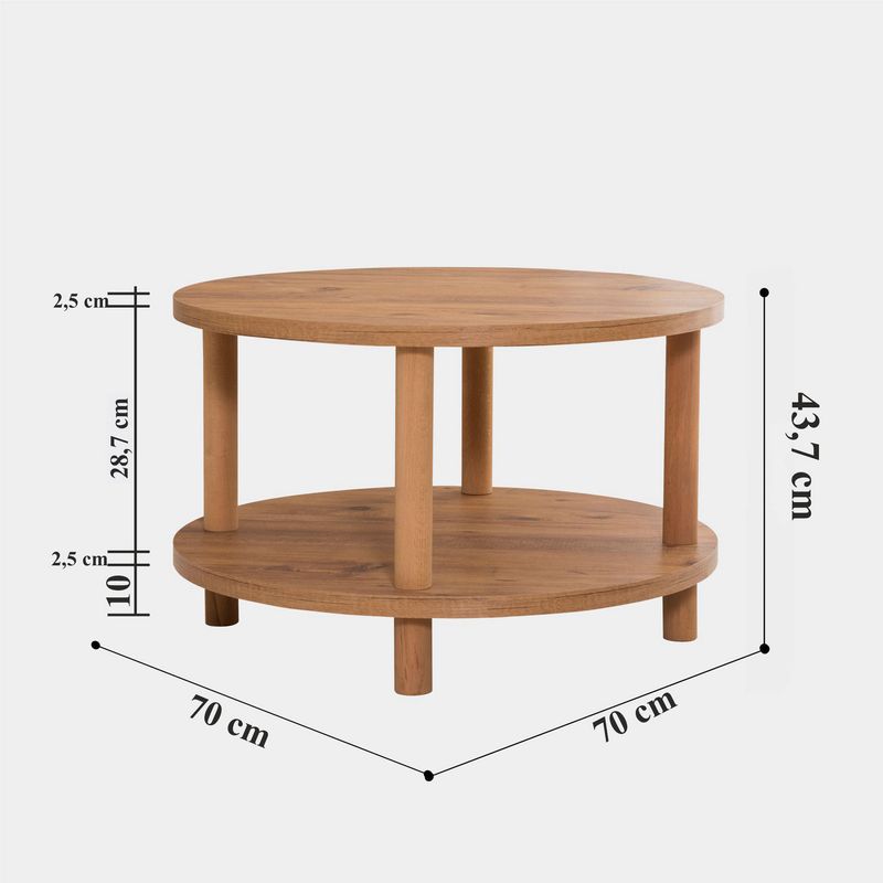 Casa si Gradina - Mobilier - Mese si birouri - Masute de cafea - Masuta de cafea, Hanah Home, pal melaminat, pin atlantic, 70x43.7 cm - Infinity.ro
