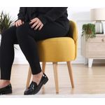 Casa si Gradina - Mobilier - Scaune si fotolii - Tabureti - Taburet, Hanah Home, bumbac si in, galben, 46x46x64 cm - Infinity.ro