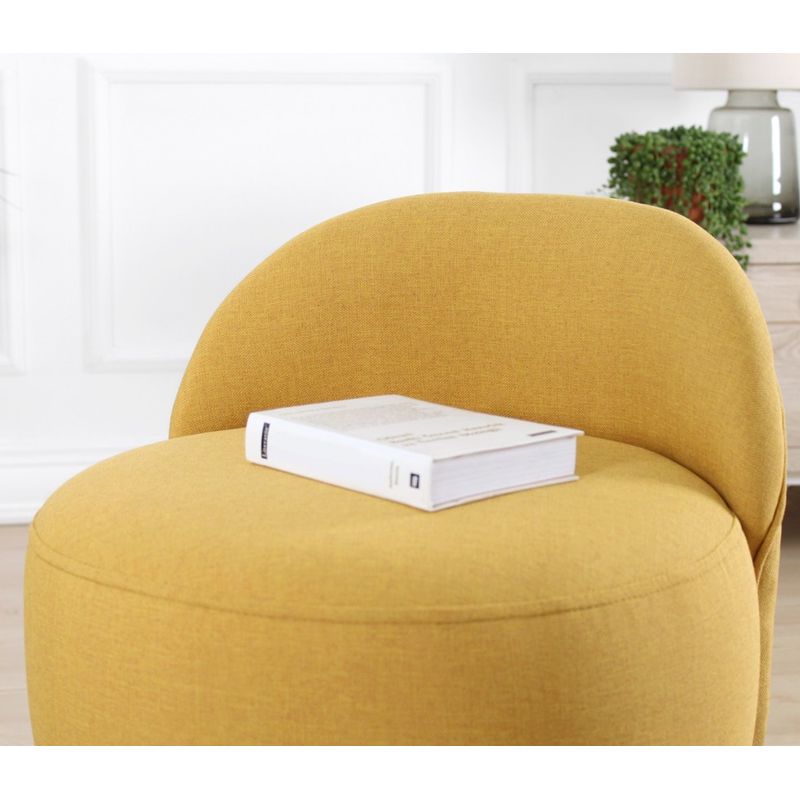 Casa si Gradina - Mobilier - Scaune si fotolii - Tabureti - Taburet, Hanah Home, bumbac si in, galben, 46x46x64 cm - Infinity.ro