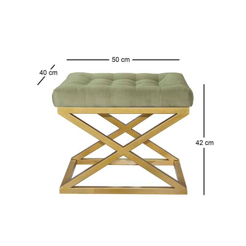 Casa si Gradina - Mobilier - Scaune si fotolii - Tabureti - Puf, Atelier Del Sofa, metal, auriu verde, 42x50x40 cm - Infinity.ro