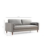 Casa si Gradina - Mobilier - Canapele si coltare - Canapele - Canapea 3 locuri, Atelier Del Sofa, lemn fag, gri deschis, 215x90x70 cm - Infinity.ro
