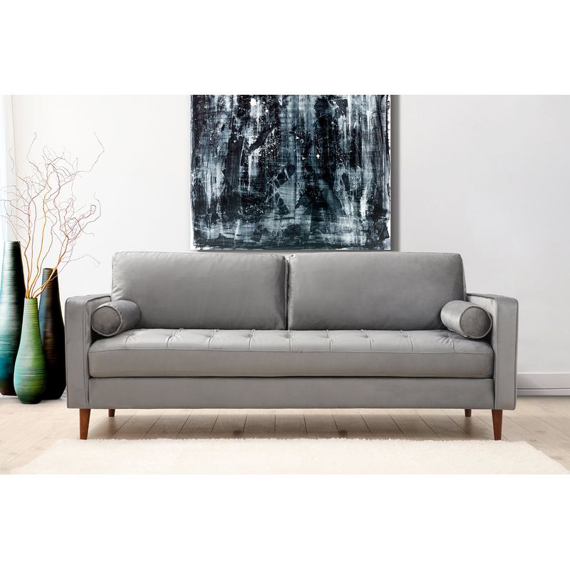 Casa si Gradina - Mobilier - Canapele si coltare - Canapele - Canapea 3 locuri, Atelier Del Sofa, lemn fag, gri deschis, 215x90x70 cm - Infinity.ro