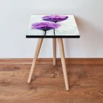 Casa si Gradina - Mobilier - Mese si birouri - Masute de cafea - Masuta laterala, Hanah Home, mdf, roz, mov, negru, alb, 35x35x42 cm - Infinity.ro