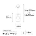 Casa si Gradina - Corpuri si surse de iluminat - Plafoniere, aplice si spoturi - Aplica, Opviq, metal, negru alb, 14x15 cm, inaltime reglabila 40-116 cm - Infinity.ro