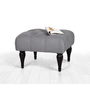 Puf, Atelier Del Sofa, bumbac si catifea, gri, 51x46x36 cm