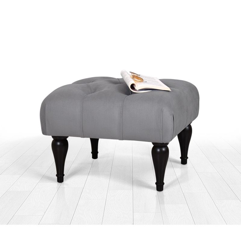 Casa si Gradina - Mobilier - Scaune si fotolii - Tabureti - Puf, Atelier Del Sofa, bumbac si catifea, gri, 51x46x36 cm - Infinity.ro
