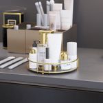 Casa si Gradina - Mobilier - Organizare si depozitare - Recipiente depozitare - Organizator baie, Hermia, metal, auriu, 26x54x24 cm - Infinity.ro