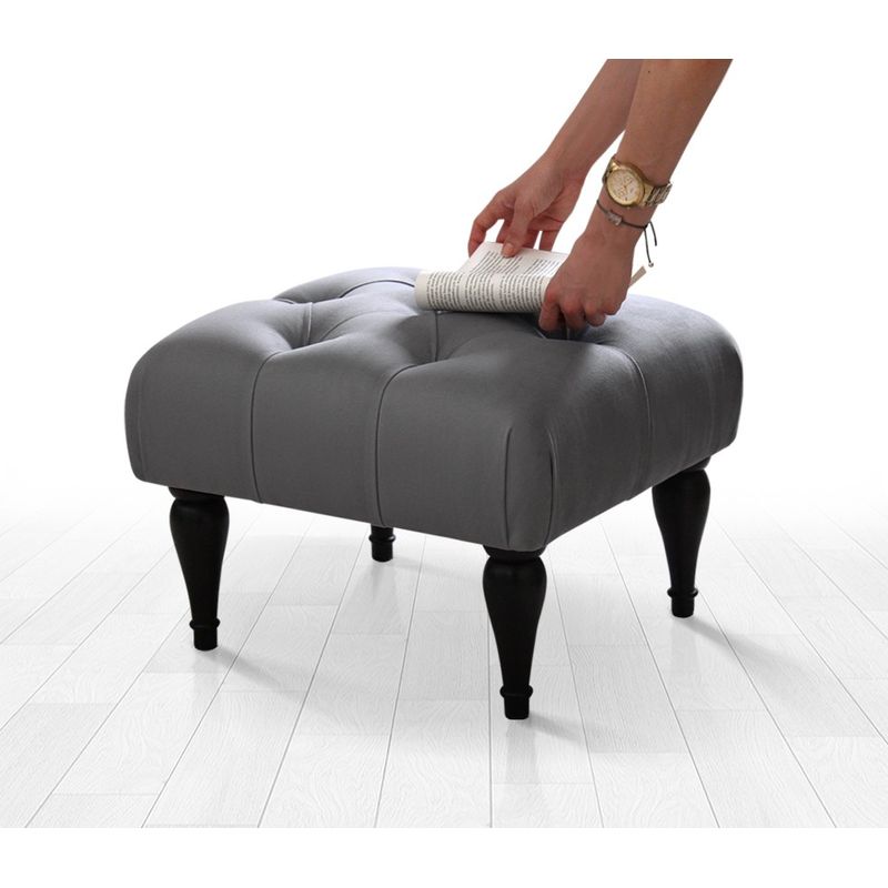 Casa si Gradina - Mobilier - Scaune si fotolii - Tabureti - Puf, Atelier Del Sofa, bumbac si catifea, gri, 51x46x36 cm - Infinity.ro