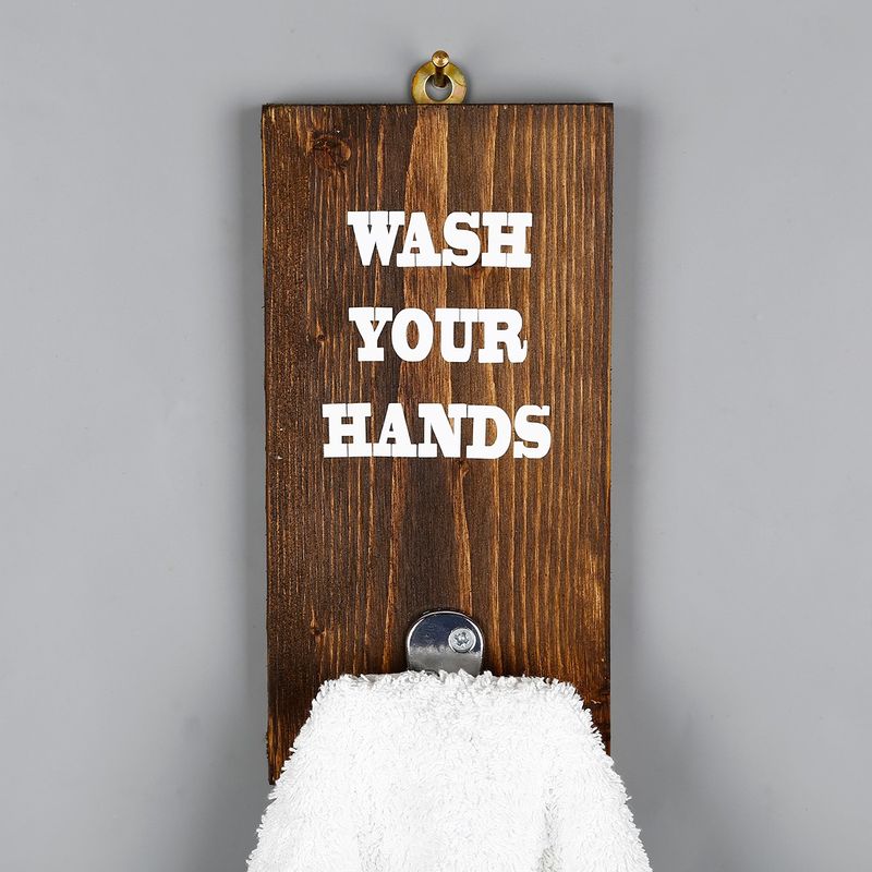 Casa si Gradina - Mobilier - Organizare si depozitare - Cuiere - Raft de perete, Hanah Home, lemn de molid, nuc, 20x10x2 cm - Infinity.ro