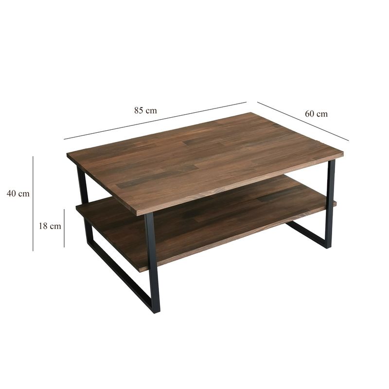 Casa si Gradina - Mobilier - Mese si birouri - Masute de cafea - Masuta de cafea, Hanah Home, lemn masiv de pin, nuc, 85x60x40 cm - Infinity.ro