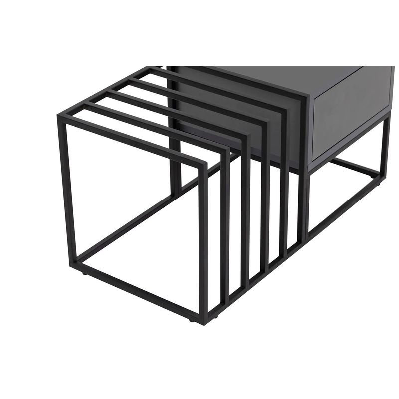 Casa si Gradina - Mobilier - Mese si birouri - Masute de cafea - Masuta de cafea, Hanah Home, pal melaminat, negru, 90x90x37 cm - Infinity.ro