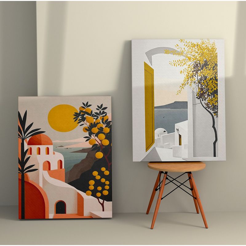 Casa si Gradina - Decoratiuni - Tablouri - Tablou decorativ, Wallxpert, panza, multicolor, 50x70 cm, set 2 bucati, 910NVT1297 - Infinity.ro