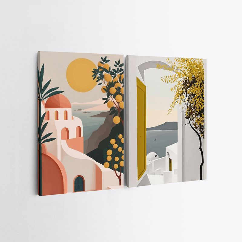 Casa si Gradina - Decoratiuni - Tablouri - Tablou decorativ, Wallxpert, panza, multicolor, 50x70 cm, set 2 bucati, 910NVT1297 - Infinity.ro