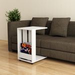 Casa si Gradina - Mobilier - Mese si birouri - Mese living - Masuta laterala, Hanah Home, pal melaminat, alb, 37x45x60 cm - Infinity.ro