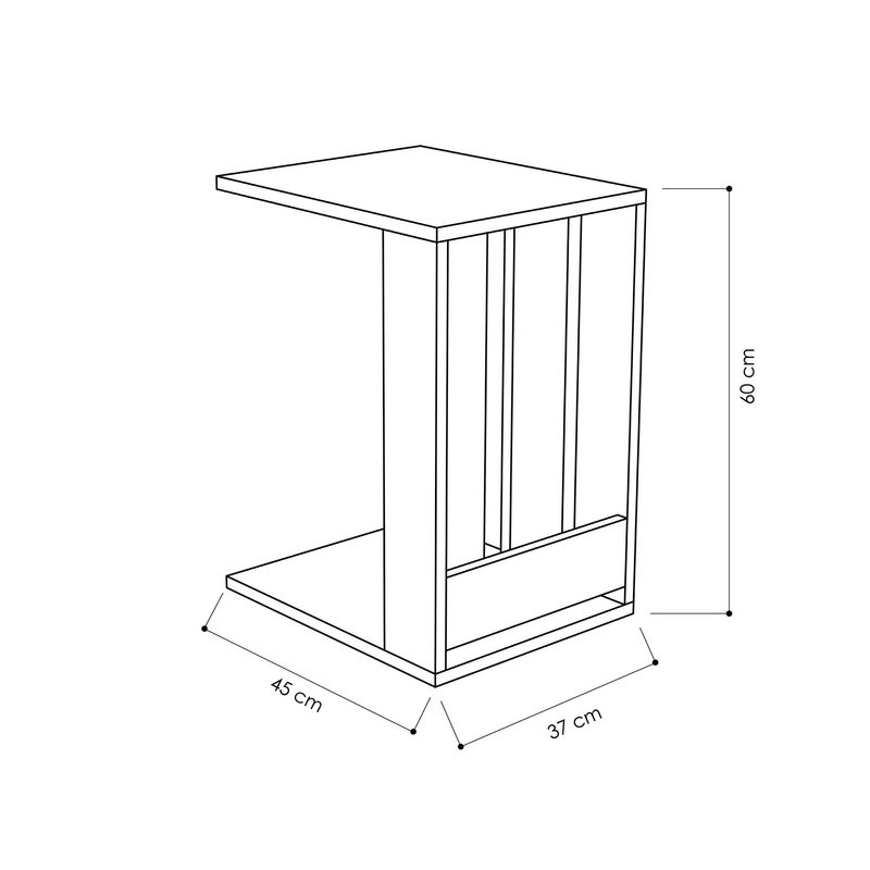 Casa si Gradina - Mobilier - Mese si birouri - Mese living - Masuta laterala, Hanah Home, pal melaminat, alb, 37x45x60 cm - Infinity.ro