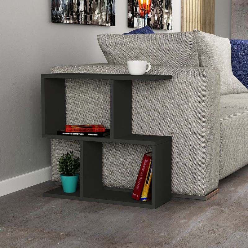 Casa si Gradina - Mobilier - Mese si birouri - Mese living - Masa laterala, Hanah Home, panou de particule cu melamina, antracit, 60x60x20 cm - Infinity.ro