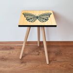 Casa si Gradina - Mobilier - Mese si birouri - Mese living - Masuta laterala, Hanah Home, mdf, camel si negru, 35x35x42 cm - Infinity.ro