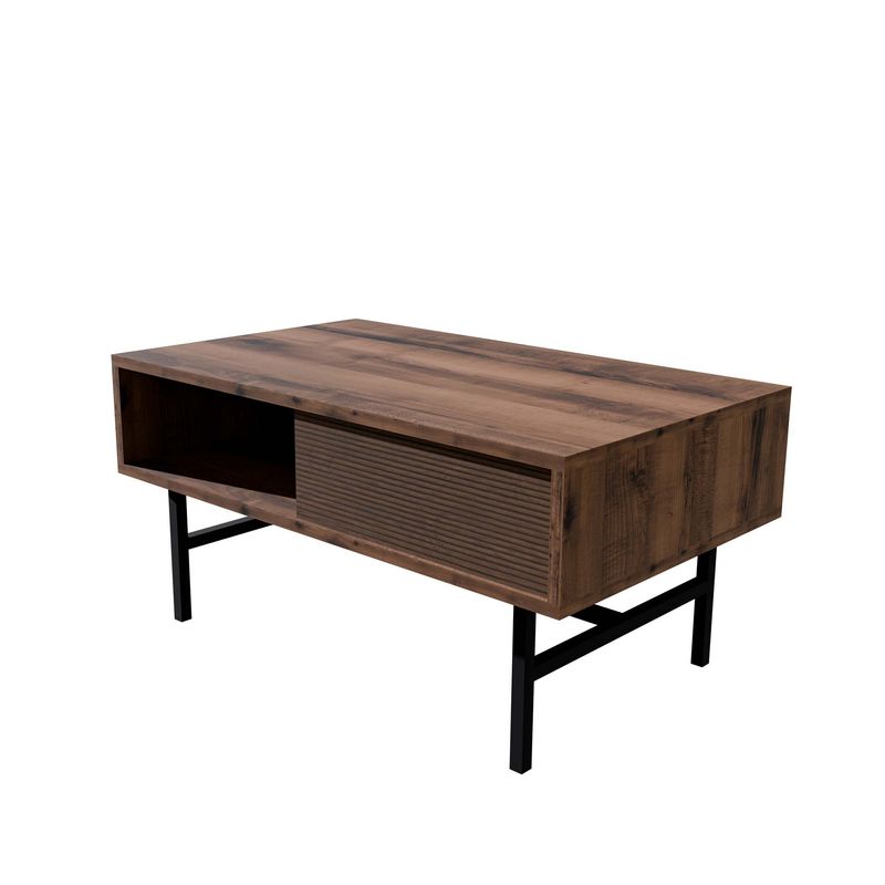 Casa si Gradina - Mobilier - Mese si birouri - Masute de cafea - Masuta de cafea, Hanah Home, pal melaminat si metal, nuc, 90x54x39.6 cm - Infinity.ro