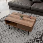 Casa si Gradina - Mobilier - Mese si birouri - Masute de cafea - Masuta de cafea, Hanah Home, pal melaminat si metal, nuc, 90x54x39.6 cm - Infinity.ro