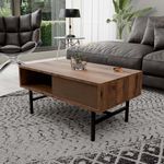 Casa si Gradina - Mobilier - Mese si birouri - Masute de cafea - Masuta de cafea, Hanah Home, pal melaminat si metal, nuc, 90x54x39.6 cm - Infinity.ro