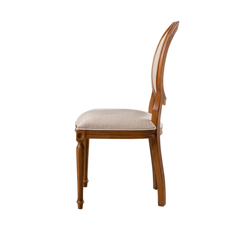 Casa si Gradina - Mobilier - Scaune si fotolii - Scaune - Scaun, Hanah Home, lemn masiv, in, nuc si bej, 48x49x98 cm - Infinity.ro
