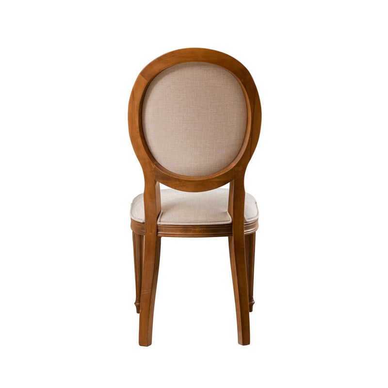 Casa si Gradina - Mobilier - Scaune si fotolii - Scaune - Scaun, Hanah Home, lemn masiv, in, nuc si bej, 48x49x98 cm - Infinity.ro