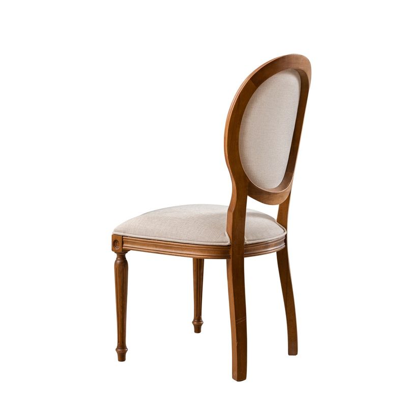 Casa si Gradina - Mobilier - Scaune si fotolii - Scaune - Scaun, Hanah Home, lemn masiv, in, nuc si bej, 48x49x98 cm - Infinity.ro