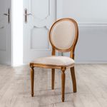 Casa si Gradina - Mobilier - Scaune si fotolii - Scaune - Scaun, Hanah Home, lemn masiv, in, nuc si bej, 48x49x98 cm - Infinity.ro