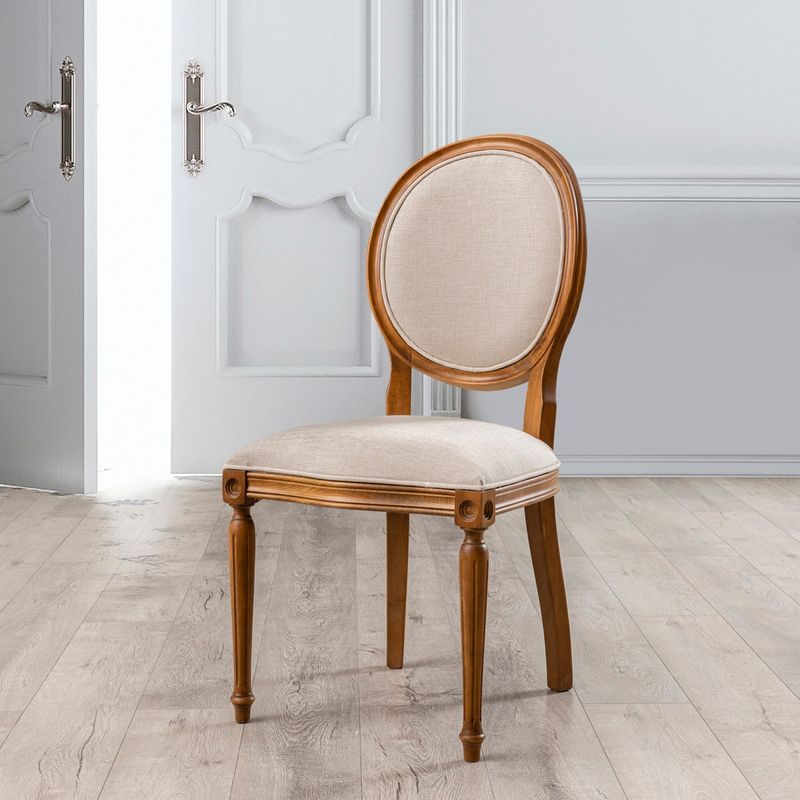 Casa si Gradina - Mobilier - Scaune si fotolii - Scaune - Scaun, Hanah Home, lemn masiv, in, nuc si bej, 48x49x98 cm - Infinity.ro