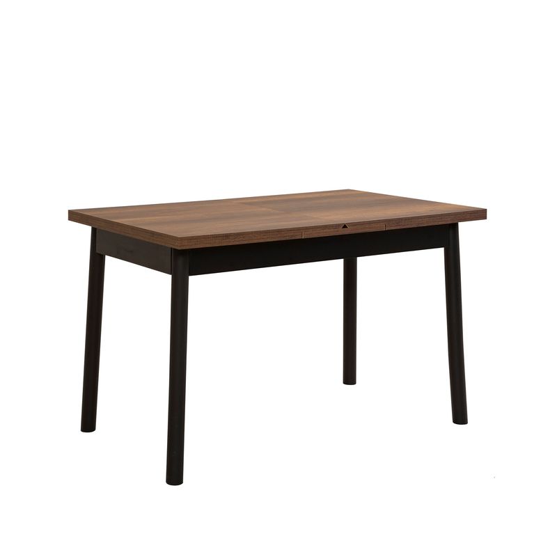 Casa si Gradina - Mobilier - Mese si birouri - Mese bucatarie si dining - Masa extensibila, Hanah Home, panou aglomerat cu melamina, negru, 120x75x77 cm - Infinity.ro