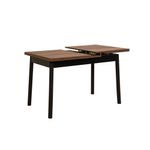 Casa si Gradina - Mobilier - Mese si birouri - Mese bucatarie si dining - Masa extensibila, Hanah Home, panou aglomerat cu melamina, negru, 120x75x77 cm - Infinity.ro