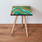 Casa si Gradina - Mobilier - Mese si birouri - Mese living - Masa laterala, Hanah Home, mdf, multicolor, picioare lemn fag, 35x35x42 cm - Infinity.ro