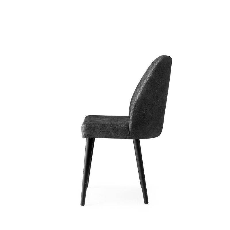 Casa si Gradina - Mobilier - Scaune si fotolii - Scaune - Set scaune, Hanah Home, catifea, antracit, 50x49x90 cm, 4 bucati - Infinity.ro