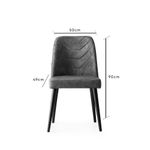 Casa si Gradina - Mobilier - Scaune si fotolii - Scaune - Set scaune, Hanah Home, catifea, antracit, 50x49x90 cm, 4 bucati - Infinity.ro