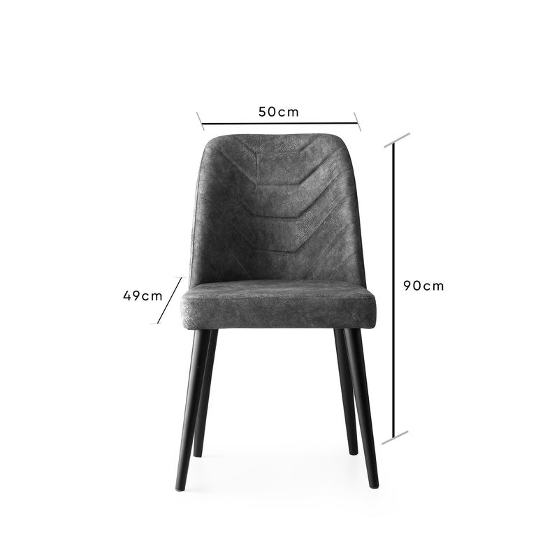 Casa si Gradina - Mobilier - Scaune si fotolii - Scaune - Set scaune, Hanah Home, catifea, antracit, 50x49x90 cm, 4 bucati - Infinity.ro