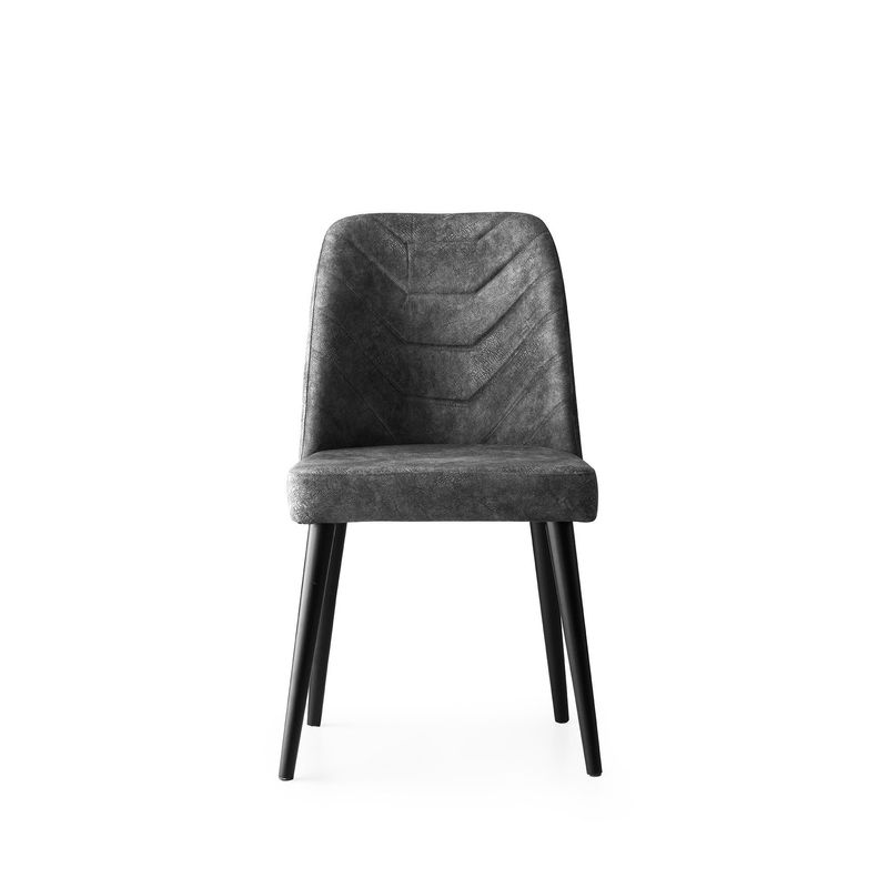 Casa si Gradina - Mobilier - Scaune si fotolii - Scaune - Set scaune, Hanah Home, catifea, antracit, 50x49x90 cm, 4 bucati - Infinity.ro