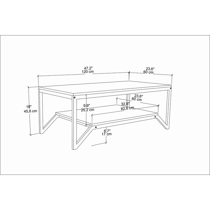 Casa si Gradina - Mobilier - Mese si birouri - Masute de cafea - Masuta de cafea, Hanah Home, pal melaminat, alb, 120x60x45.8 cm - Infinity.ro